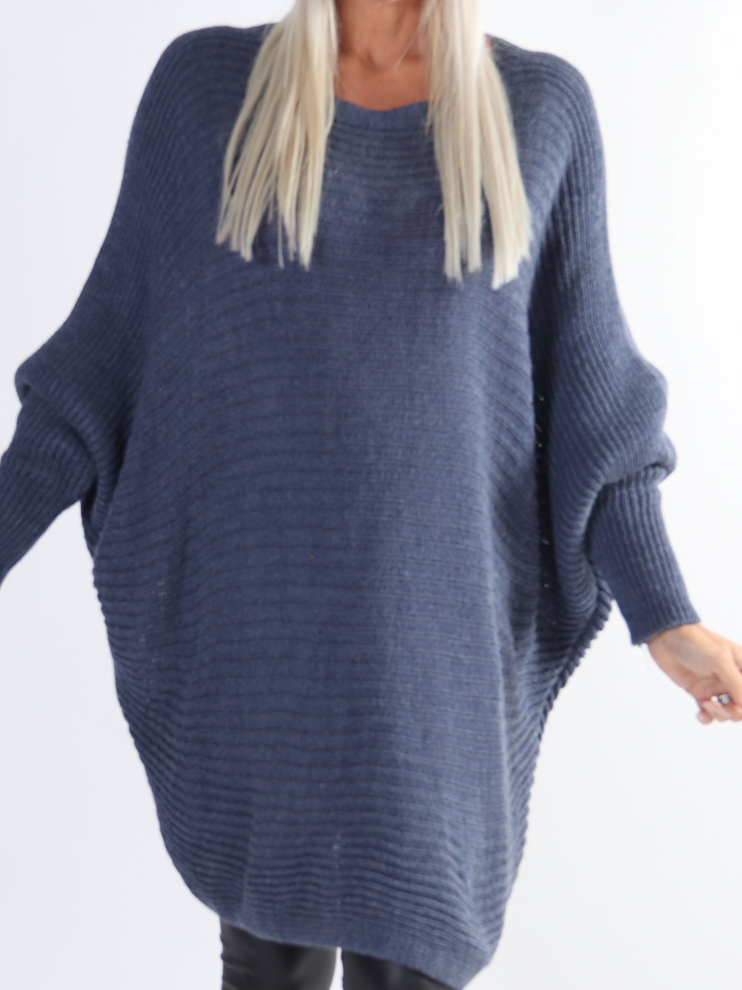 Gabbi - Plus size strik med flagermusærmer